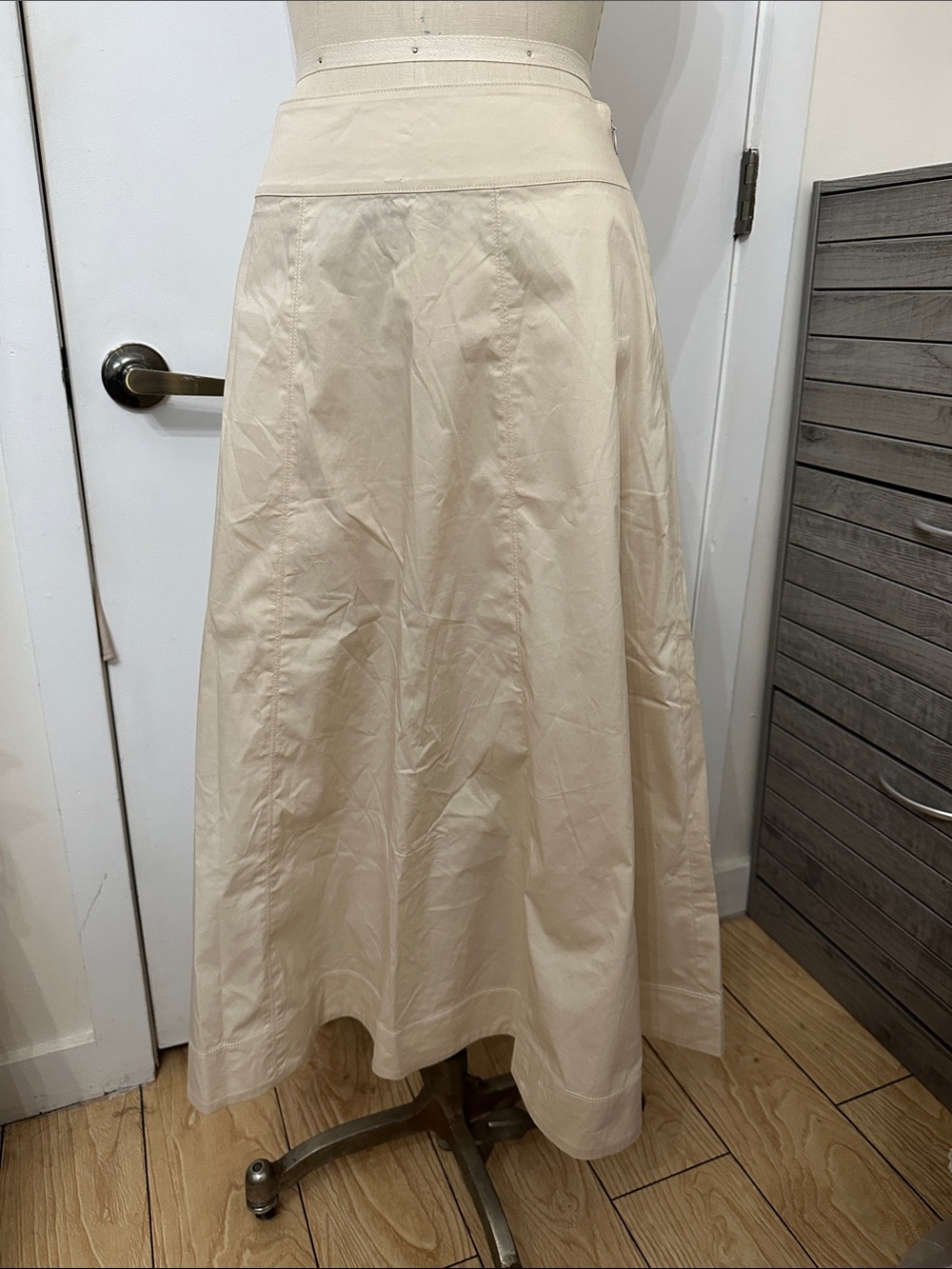 Veronica Beard Cream Full-Length A-Line Maxi Skirt
